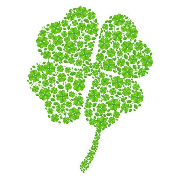Clover Vert Pour Saint Patrick Isolé Sur Fond Blanc Illustration — Image vectorielle