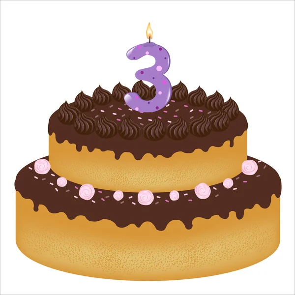 Mumlu doğum günü pastası — Stok Vektör