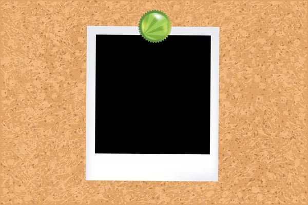 Cork Board With Photo — Stock Vector