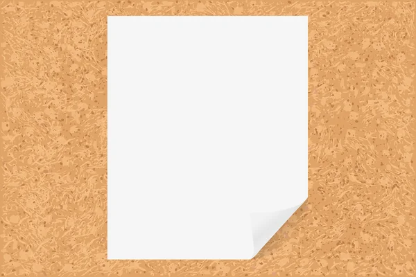 Cork Board With Paper — Stock Vector