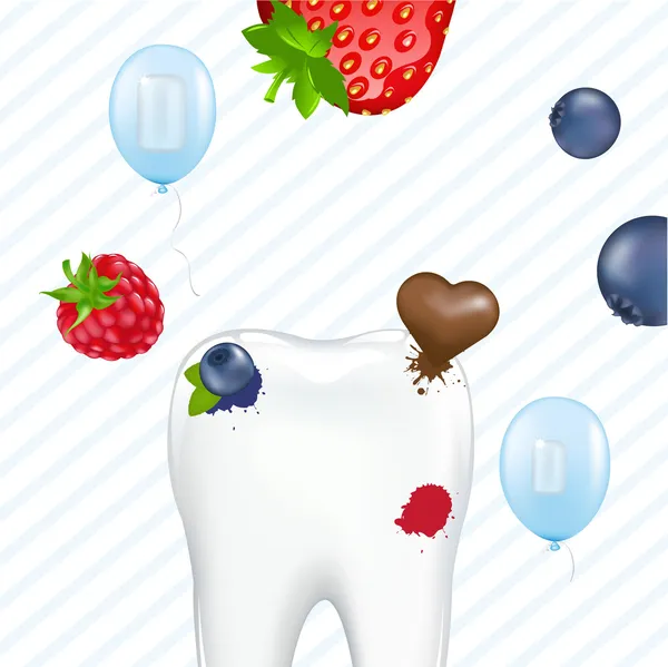 Zahn und Kaugummi — Stockvektor