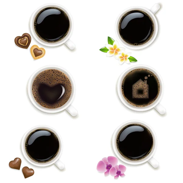 Bardak kahve gelen topluluğu — Stok Vektör