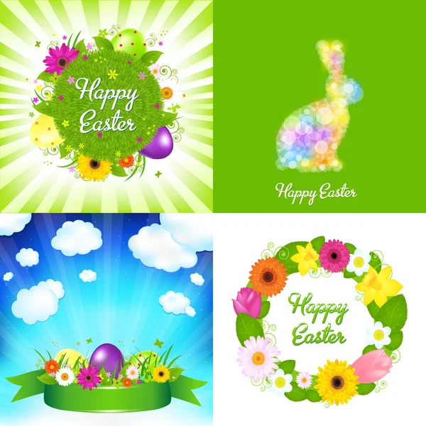 Felices tarjetas de Pascua — Archivo Imágenes Vectoriales