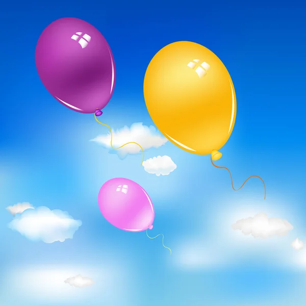 Ballonnen in de lucht — Stockvector