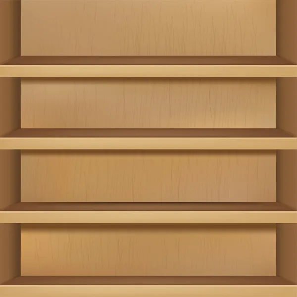 Bibliothèque vide en bois — Image vectorielle