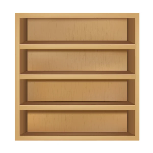 Empty Wooden Bookshelf — Stock Vector