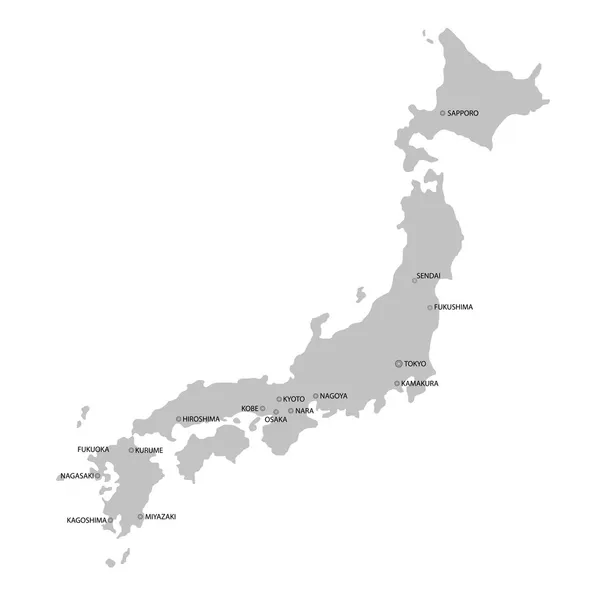 Карта Японии — стоковый вектор