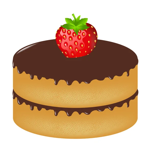 生日蛋糕的机智草莓 — 图库矢量图片