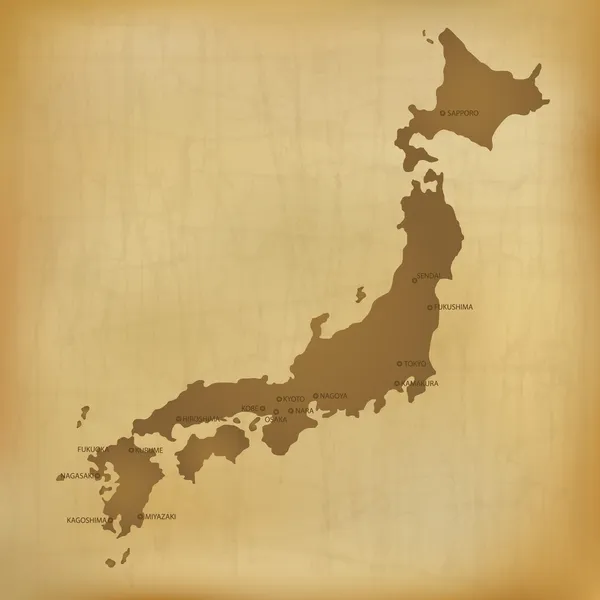 오래 된 일본 지도 — 스톡 벡터