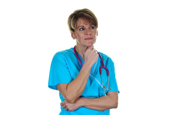 Привлекательная Медсестра Униформе Стетоскопом — стоковое фото