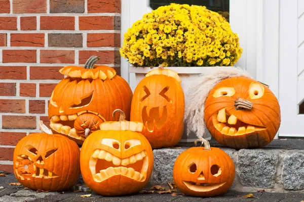 Six halloween pumpkin — Stock Photo, Image