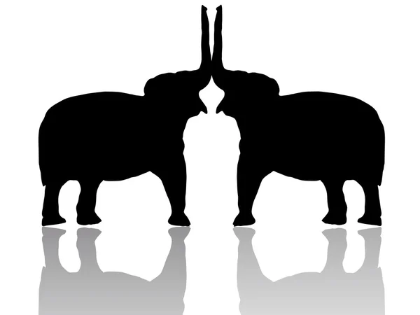 Zwei Elefanten — Vector de stock