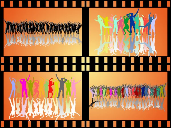 Beaucoup de groupes colorés — Image vectorielle
