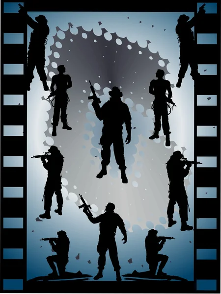Soldier group — Stock Vector
