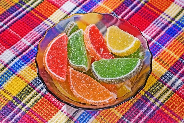 Citric segments in sugar — Stock Photo, Image