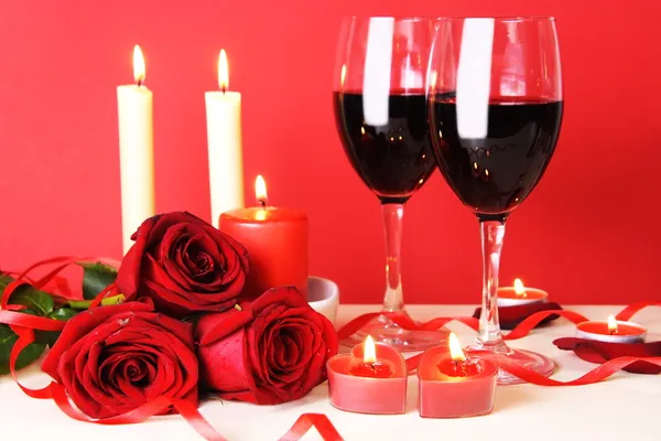 Romantikus vacsora két csendélet — Stock Fotó