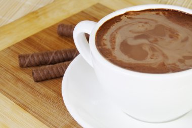 Hot Chocolate Cup and Waffles clipart