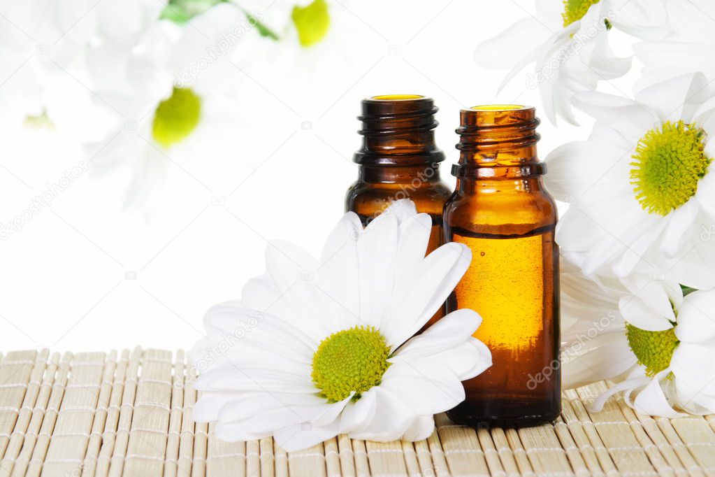 Essential Oil with Flowers