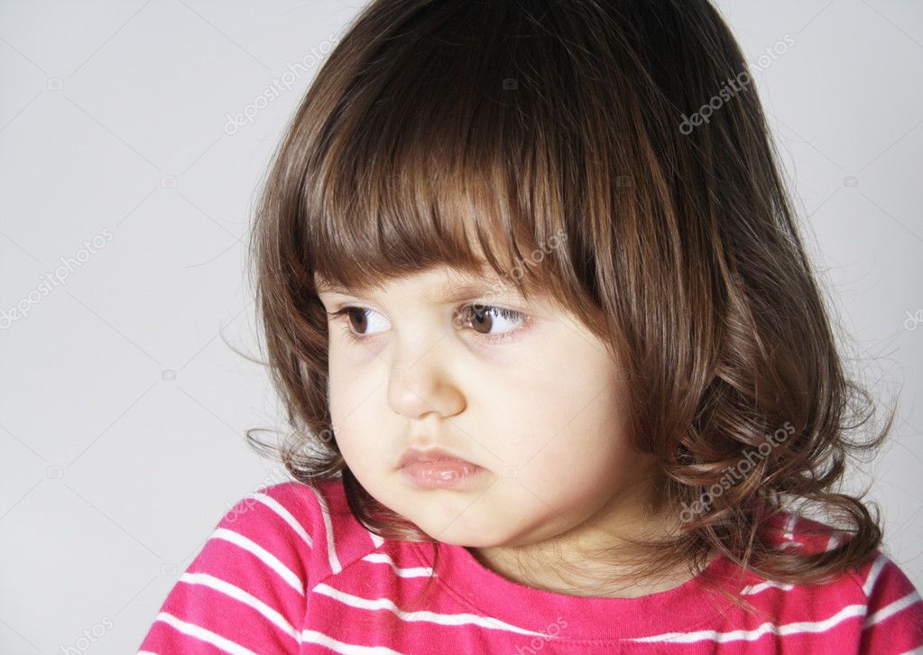 Upset Annoyed Little Girl Portrait — Stock Photo © nataliia #5240820