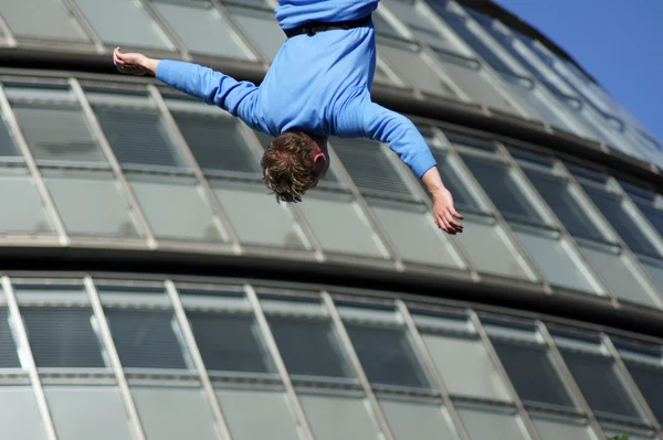 stock image Bungee Jumper At The Rat Race Urban Adventure Event In The City Of London 2