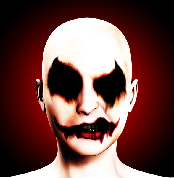 Malvagio clown femminile psicotico — Foto Stock