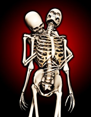 Caught By A Skeleton clipart