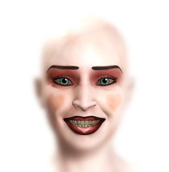 女性のピエロの顔 — ストック写真