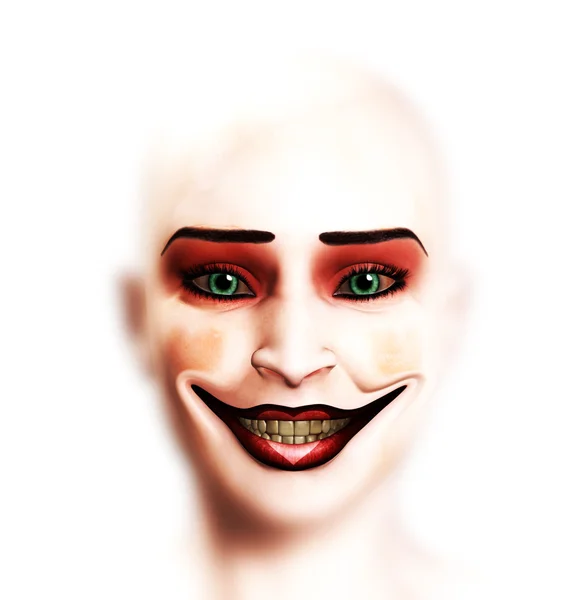 Kvinnlig clown ansikte — Stockfoto