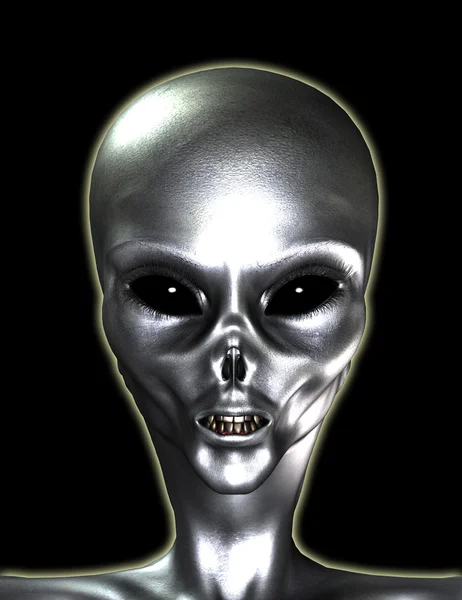 Silver Grey Alien — Stock Photo, Image