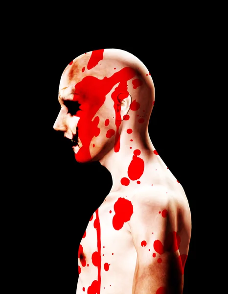 Psicótico com sangue — Fotografia de Stock