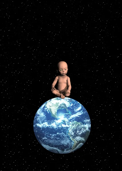 Bebê no topo do mundo — Fotografia de Stock