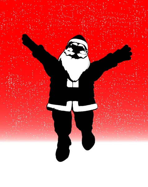卡通圣诞老人跳跃 — 图库照片
