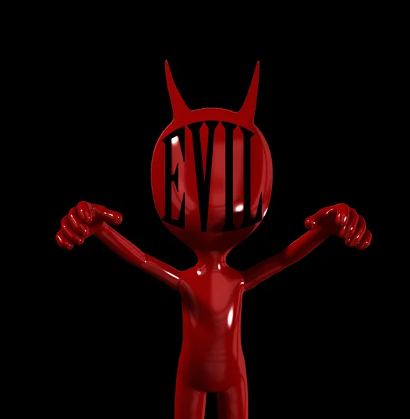 Eine Einfache Figur Des Roten Teufels Die Das Böse Darstellt — Stockfoto