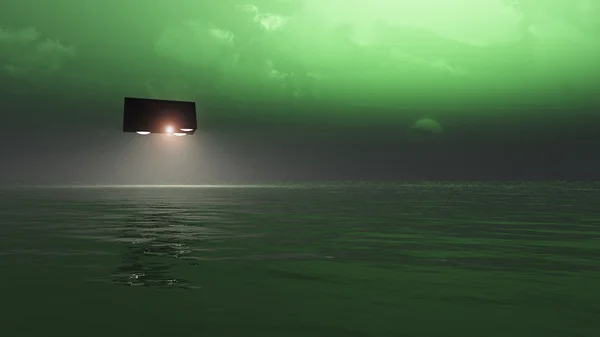 Ufo Który Znajduje Się Nad Morzem — Zdjęcie stockowe