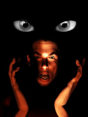 An image representing the concept of paranoia and being watched. clipart