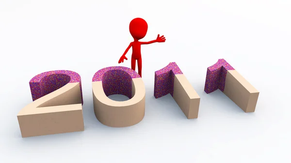 Cartoon Figure Sign Representing New Year 2011 — Stock Photo, Image