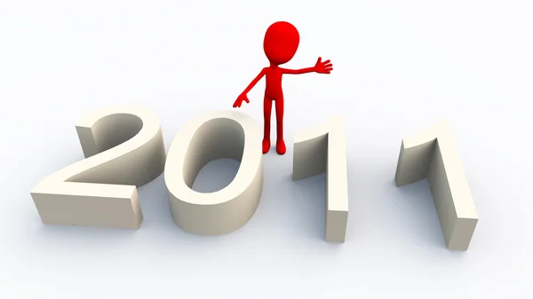 Cartoon Figure Sign Representing New Year 2011 — Stock Photo, Image