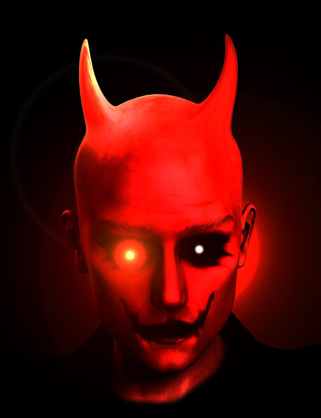 The face of the devil for Halloween and horror concepts.