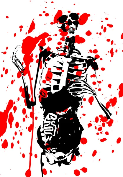 Blutiges 2d Skelett mit Eingeweiden — Stockfoto