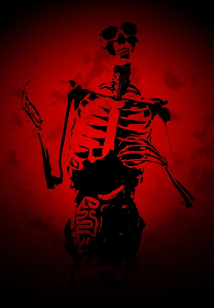 Illustration Skeleton Covered Blood — Stock Photo, Image