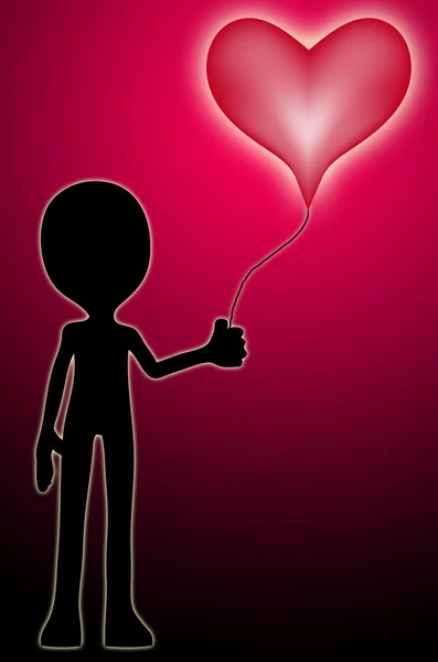 Aşk kalpli balon — Stok fotoğraf