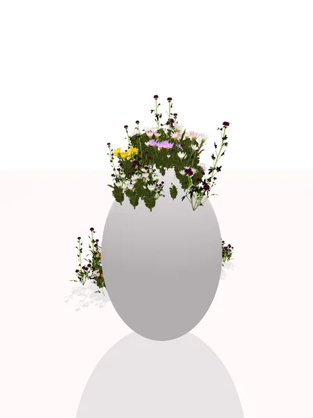 Easter Egg With Flowers — Stock Photo, Image