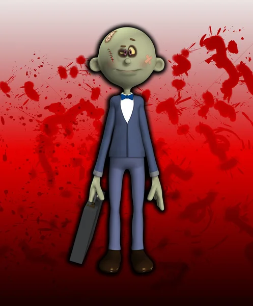 Dessin animé Zombie Homme d'affaires — Photo
