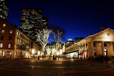 Boston at night clipart