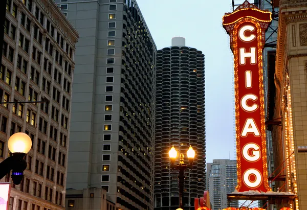 Chicago znak — Zdjęcie stockowe