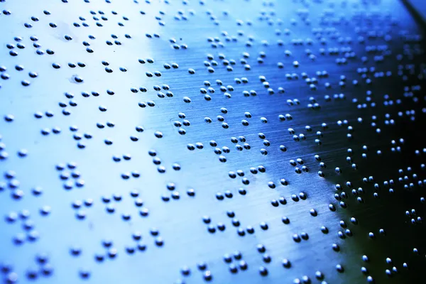 Plain Braille Page Macro com tom azul — Fotografia de Stock
