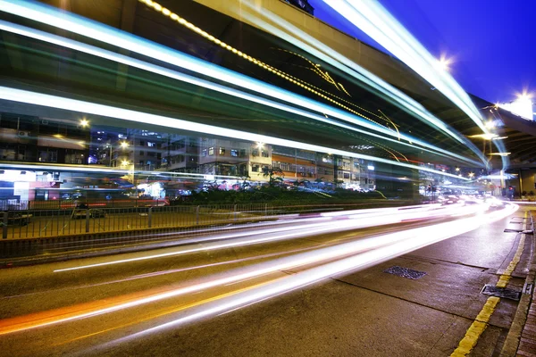 High traffic street in a rush-hour at night — Stock Photo, Image