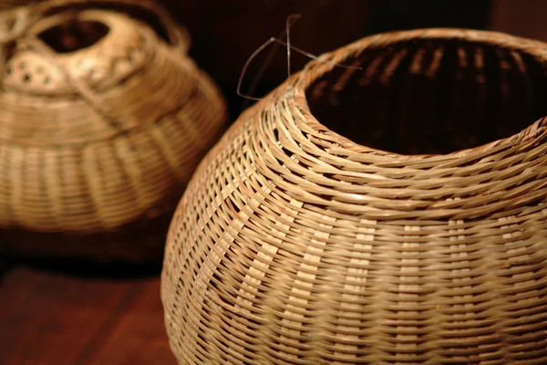Chiński bambusowy kosz z bliska — Zdjęcie stockowe