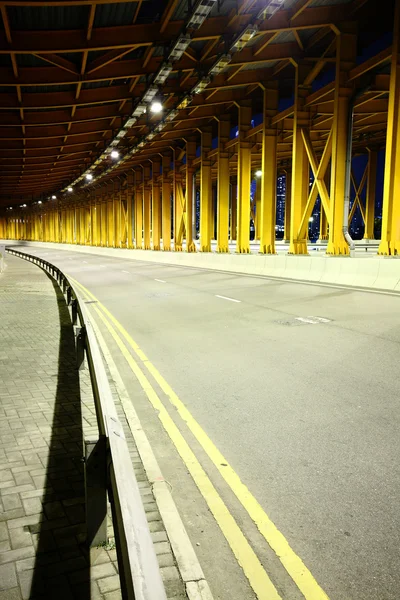 Highway tunnel at night — Stock Photo, Image