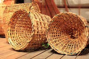 Many yellow Wicker Basket clipart